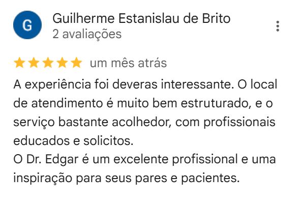 Depoimento Google Dr. Edgar Oliveira Sarmento