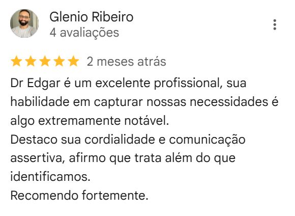 Depoimento Google Dr. Edgar Oliveira Sarmento